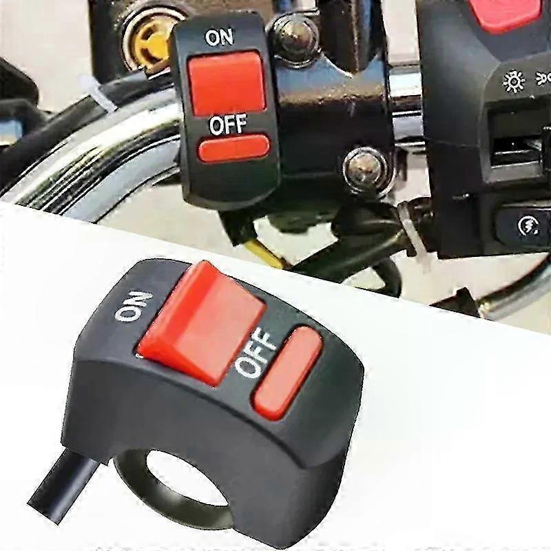 Universal ON OFF Kill Switch Button for Motorcycle ATV Bike - 12V/10A 2-Wire Black Warning Switch