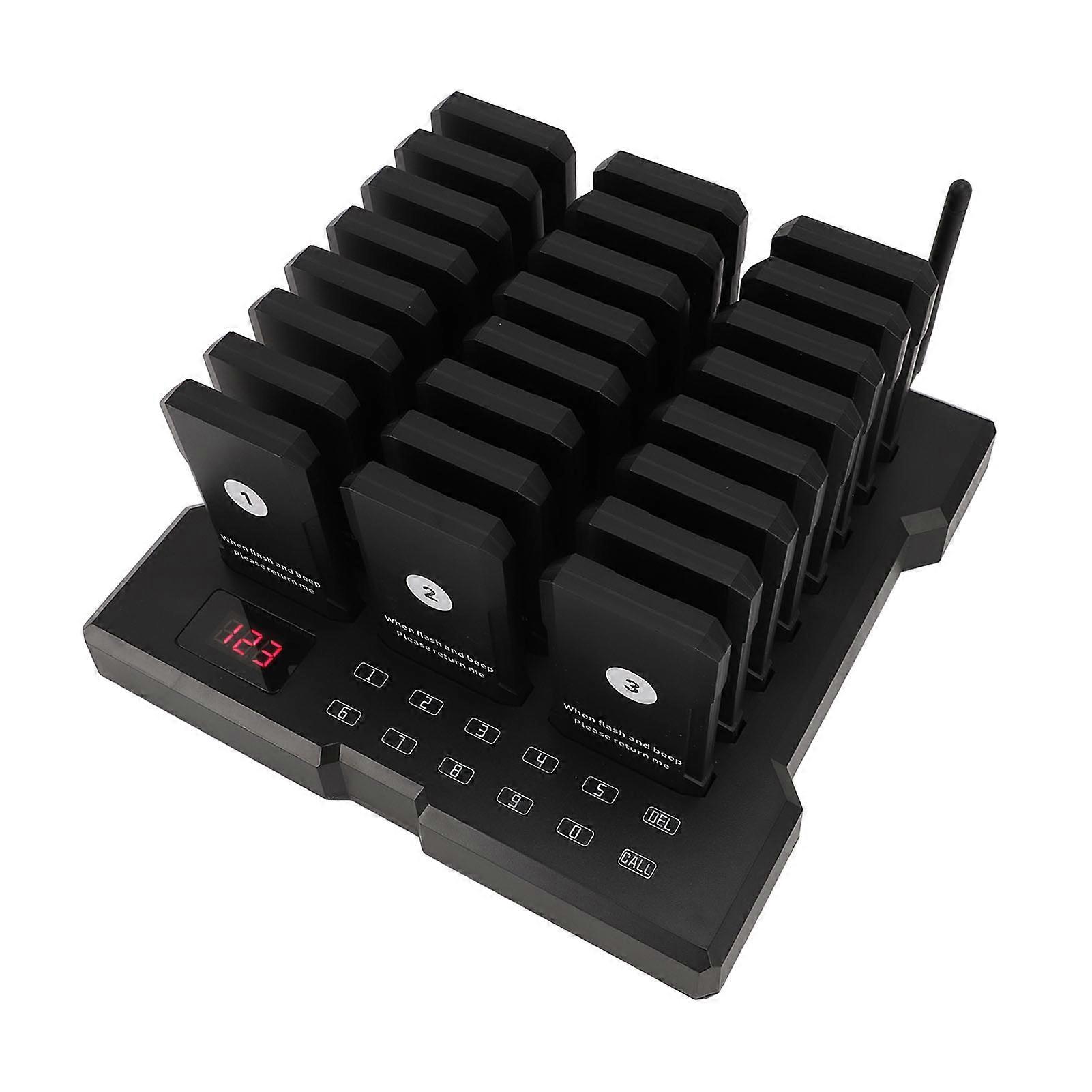 1-24 Wireless Calling System with Vibration Buzzer Flash 800M EU Plug