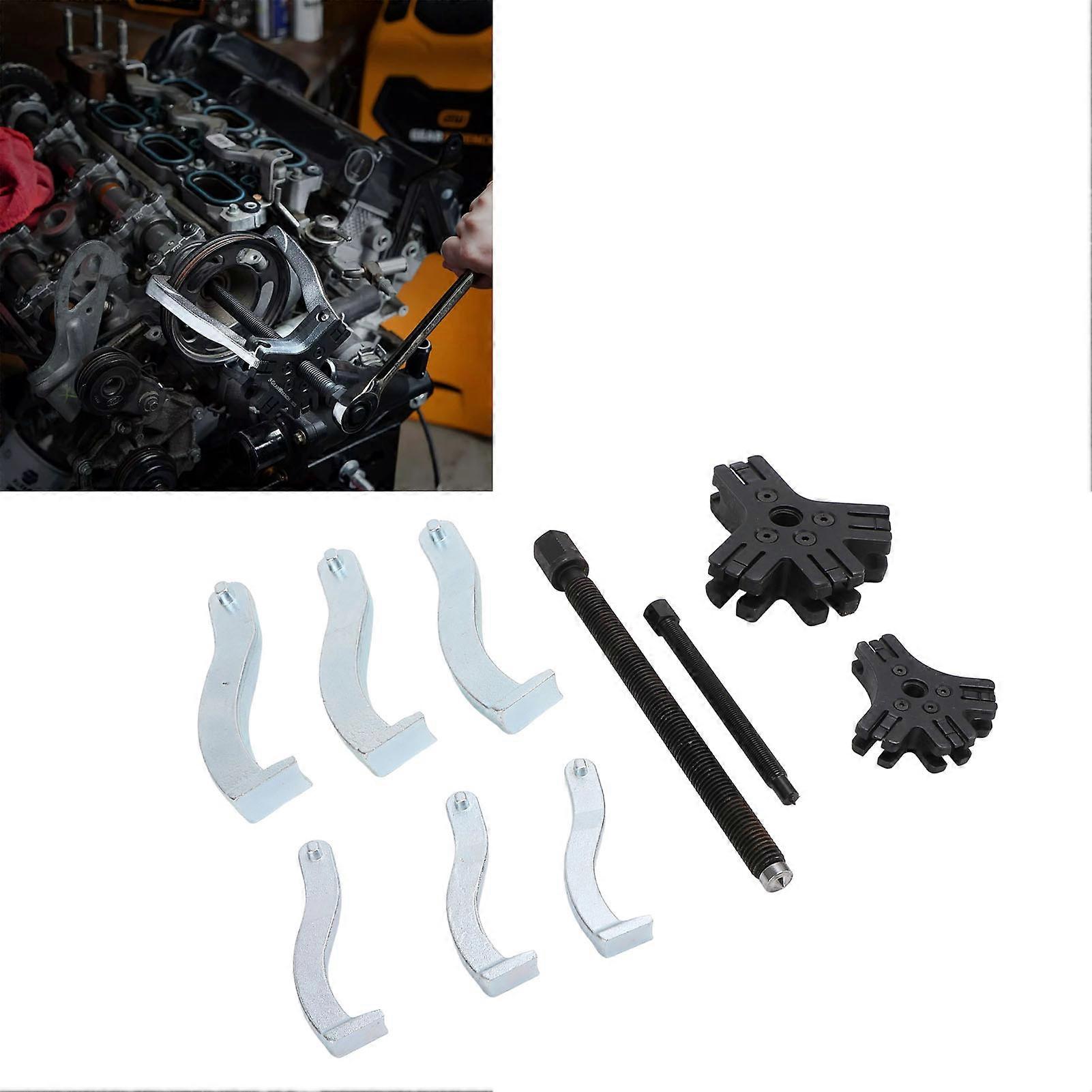 10Pc Ratcheting Puller Set 2/3 Jaw Internal External Gear Tool