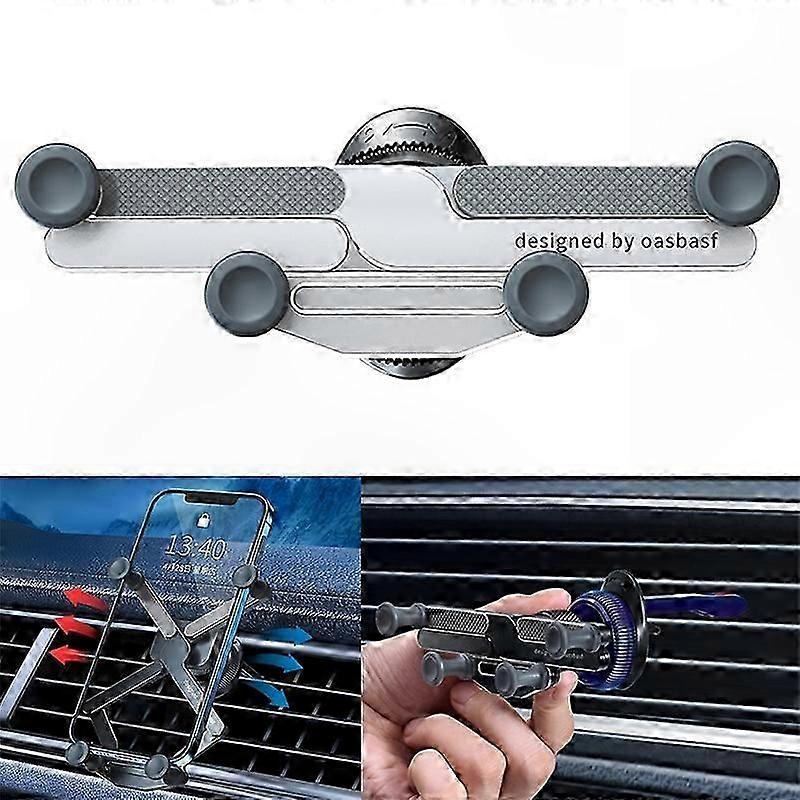 Automatic Gravity Locking Phone Holder for Car, Mini Folding Aluminum Alloy Mount Compatible with Type C Devices