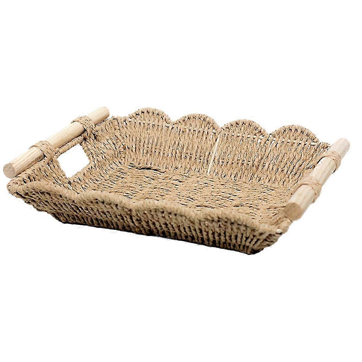 Wavy Edge Rectangular Tray Coffee Table Decorative Tray
