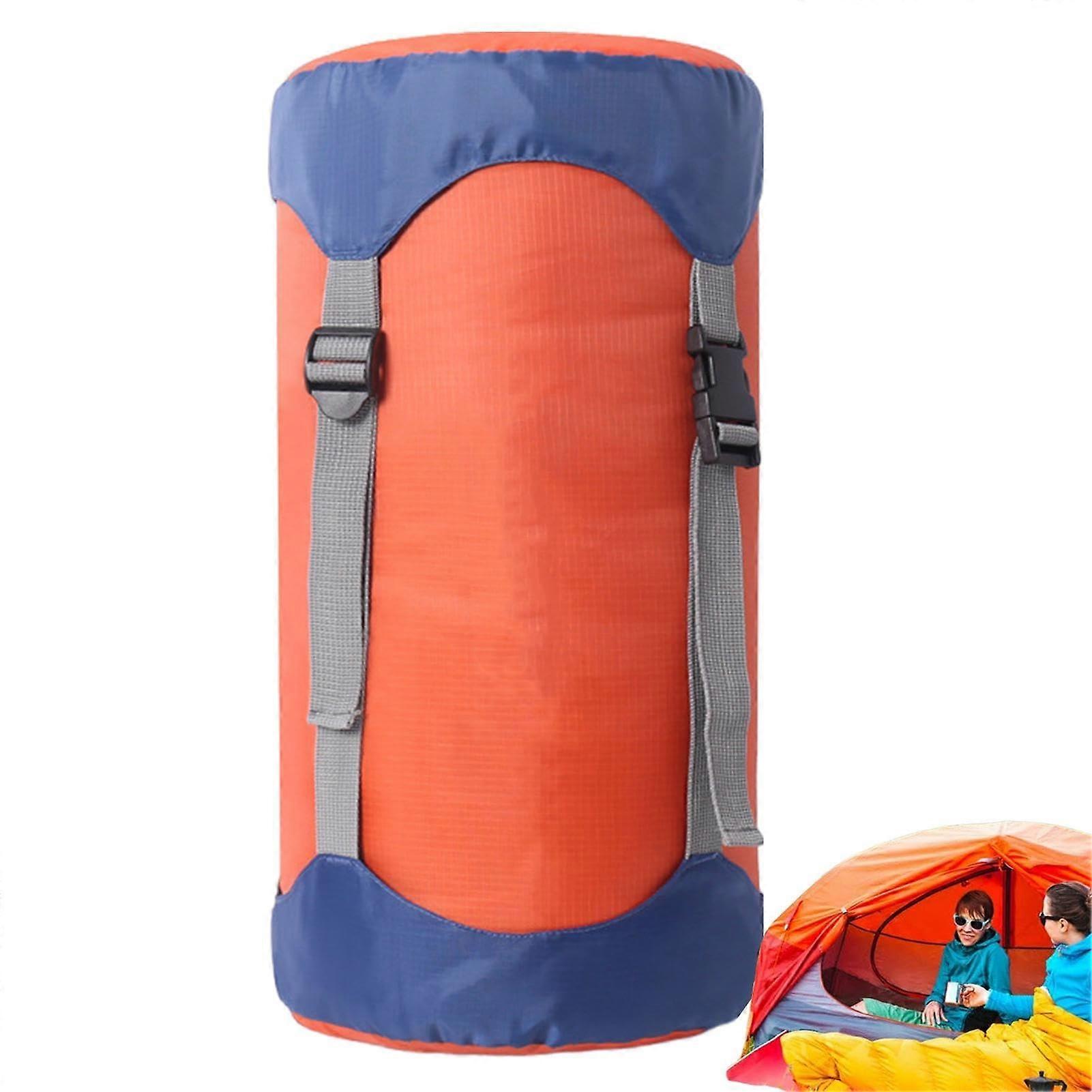 Nylon Compression Stuff Sack 35L Travel Waterproof Sack, Orange, Portable, SpaceSaving For Backpacking
