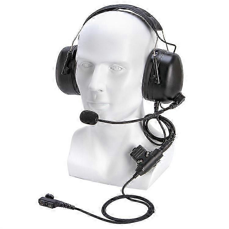 Improved Hytera PD708 / PD752 / PD752G / PD780 / PD780G Pilot Headset with U94 PTT Adapter for Two Way Radio Communication