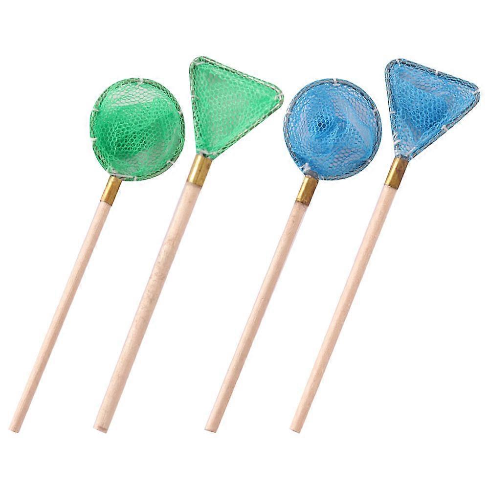 Miniature Fishing Net Model for Decor 4Pcs Assorted Color Miniature House Props