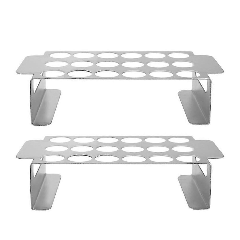 18-Hole BBQ Grill Rack Set, Stainless Steel Chili Pepper Roasting Stand with Ergonomic Handles and Non-Stick Surface