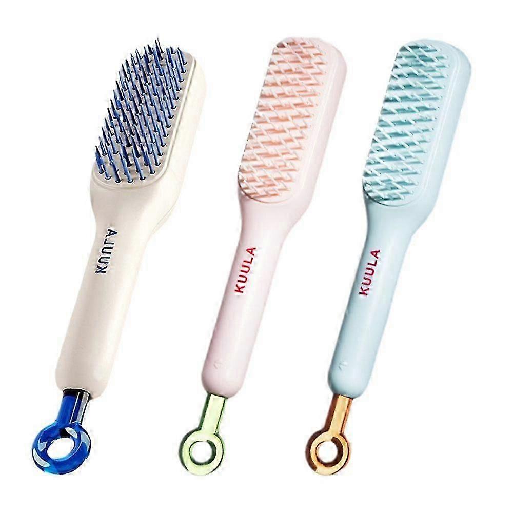 Scalable hair brush with self-cleaning and anti-static features