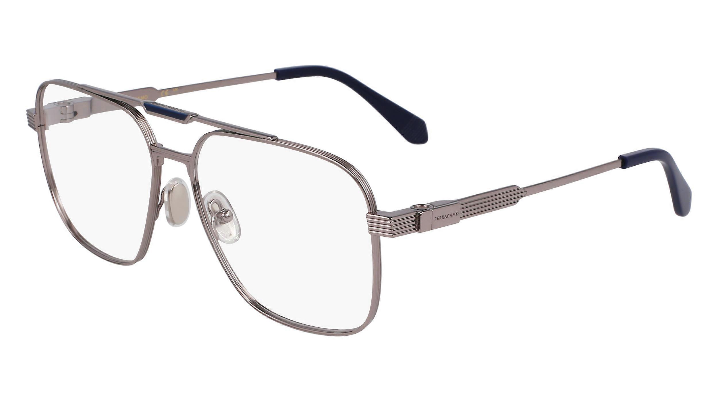 Eyewear Frames FERRAGAMO SF2591 021 LIGHT RUTHENIUM 57/15/145 MALE