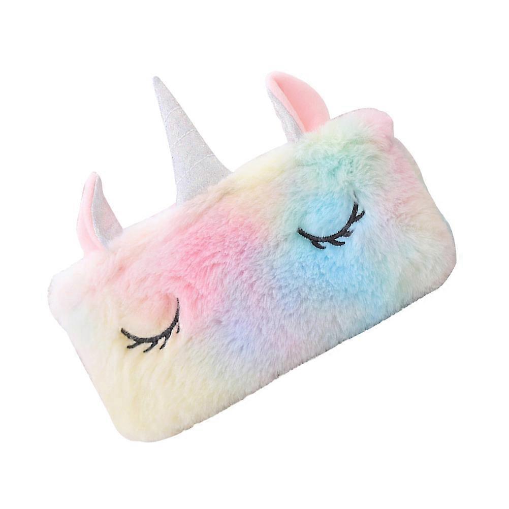 Unicorn Handbag Plush Pencil Bag for Travel Use 1Pcs Colorful Design