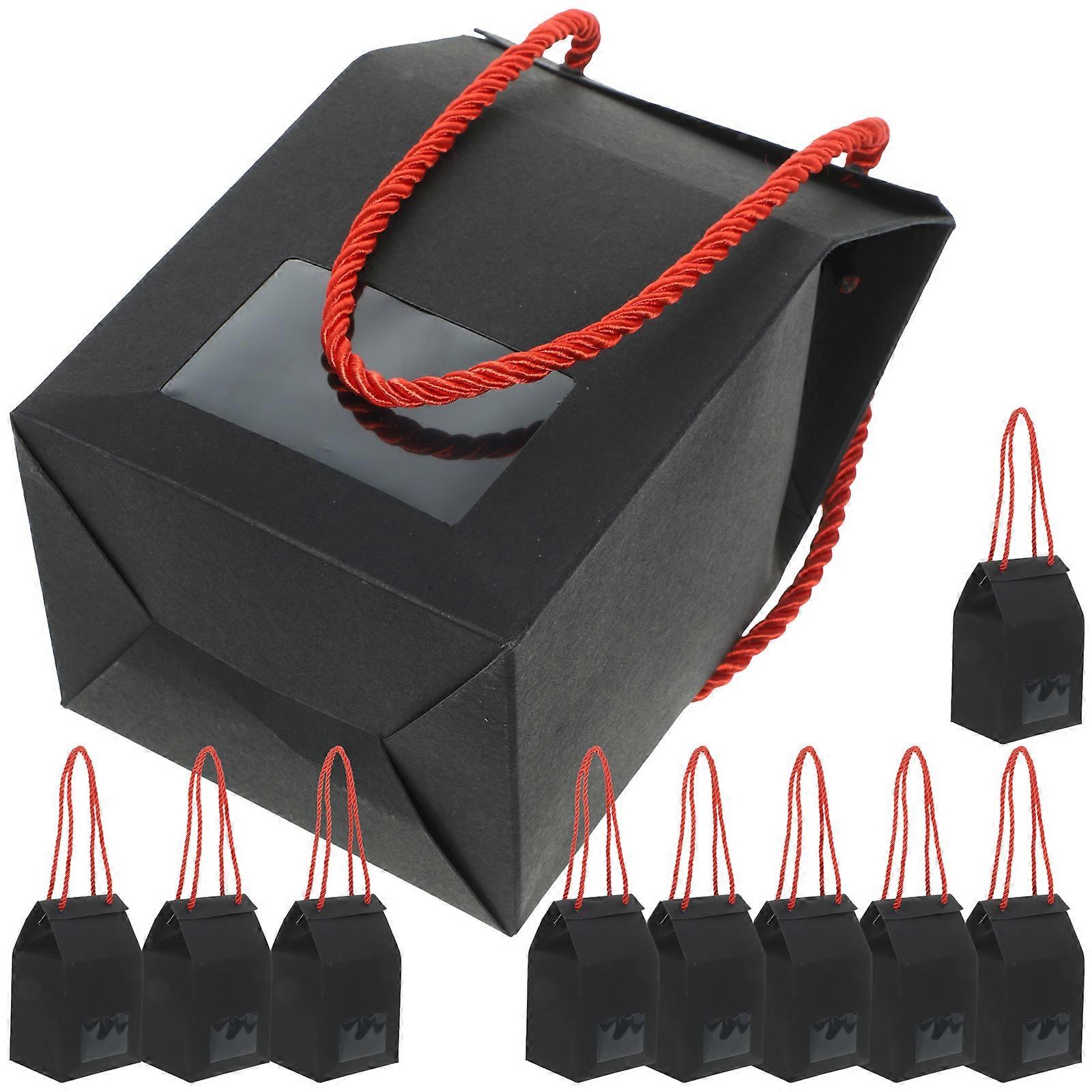 Portable Kraft Paper Gift Box for Storage Use with Rope 10Pcs
