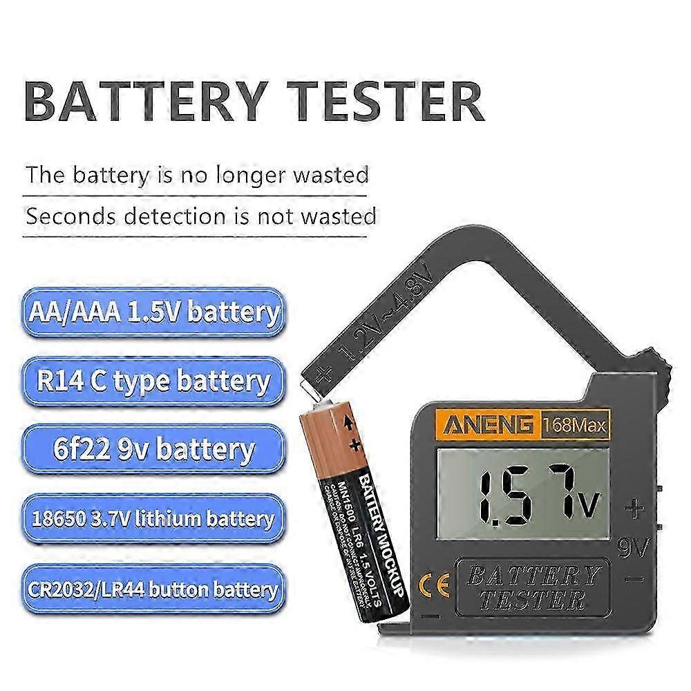 Universal Handheld Digital Battery Capacity Tester for Lithium and UK Battery Types