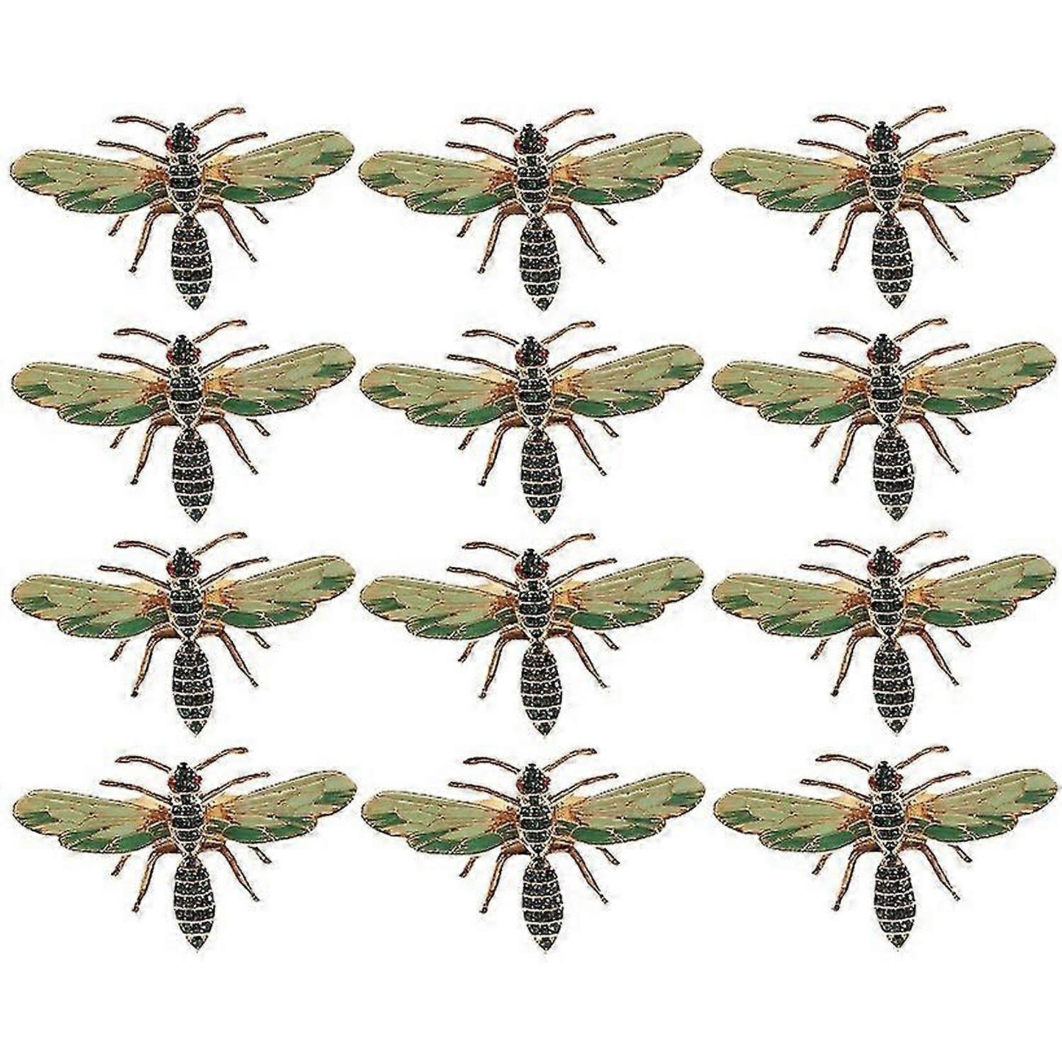 12Pcs Dragonfly Napkin Buckle Napkin Ring Drip Diamond Buckle