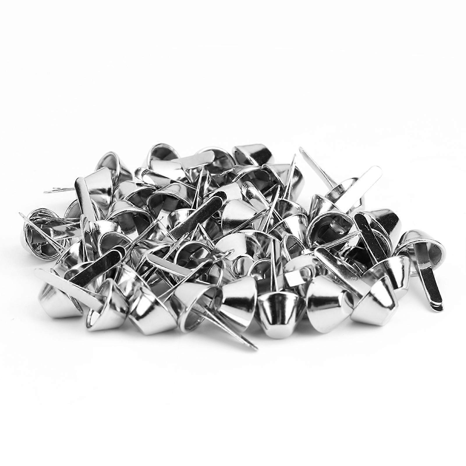 Lot de 50 clous coniques pour sac à main, fournitures d'artisanat en cuir (nickel 10 mm)