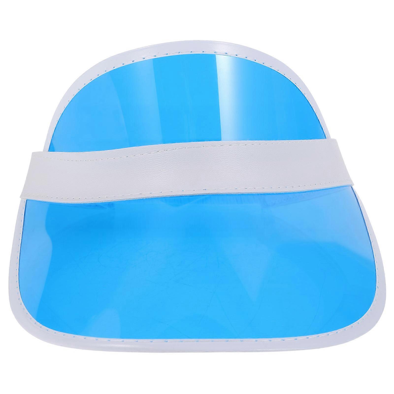 Plastic Sun Visor Hat Wide Brim for Outdoor Use Blue 2Pcs Decorative