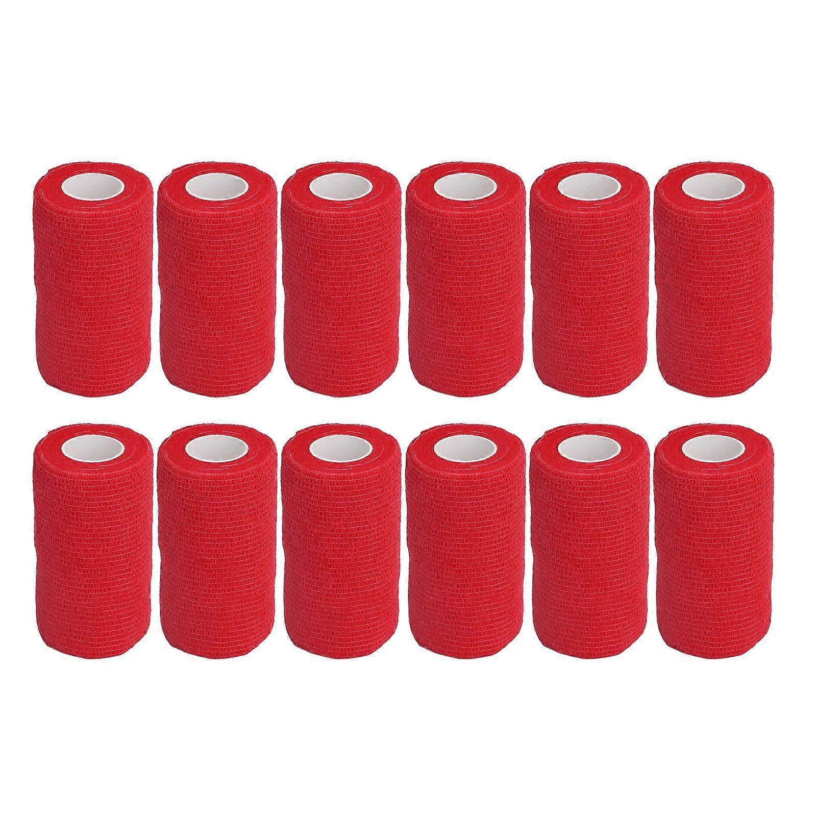 12Pcs Bandage Wrap Natural Latex Elastic Self Adhesive Wrap for Cows Dogs Horses 10cm