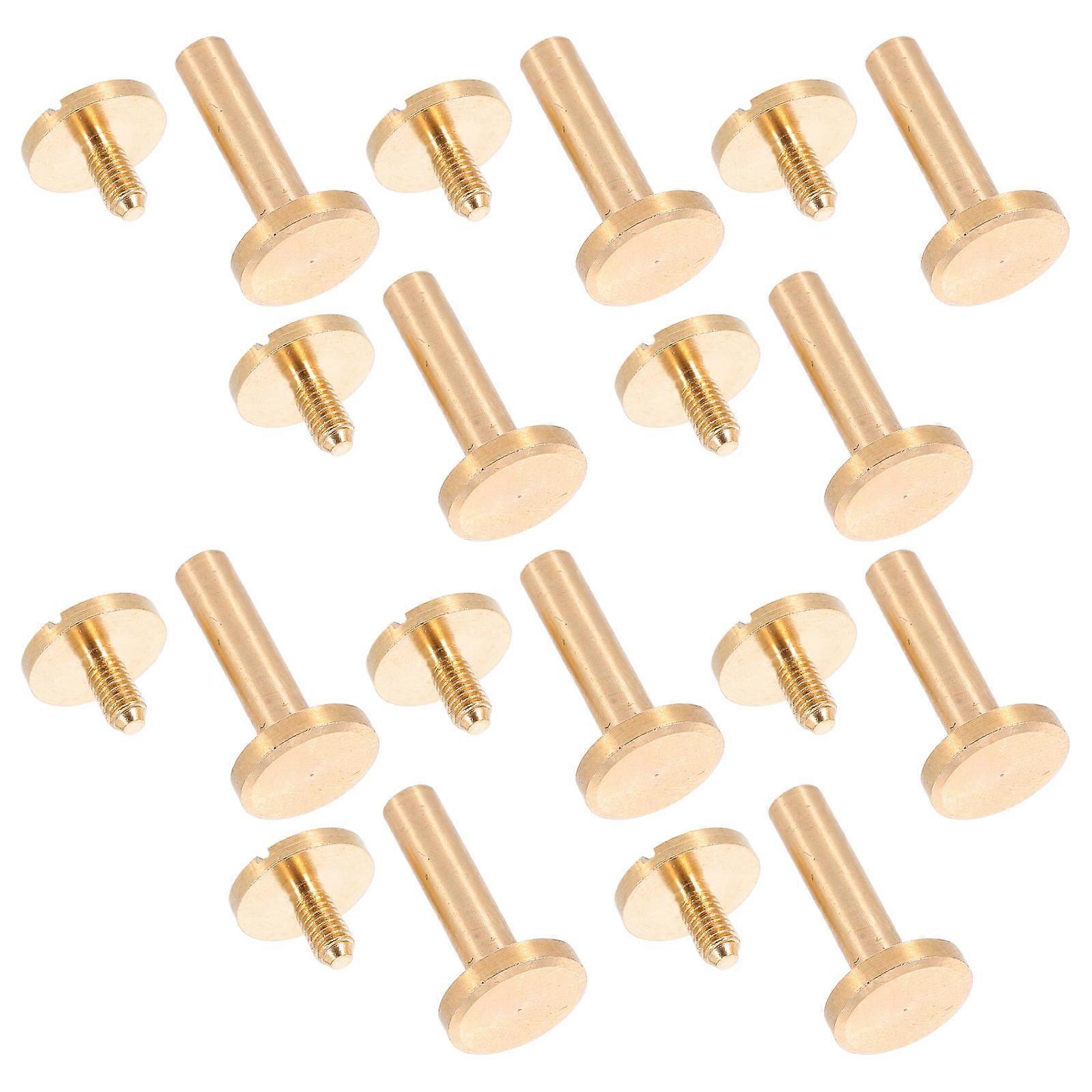 Brass Rivets Belt Screws for DIY Crafts 10Sets Metal Binding Screw Rivets