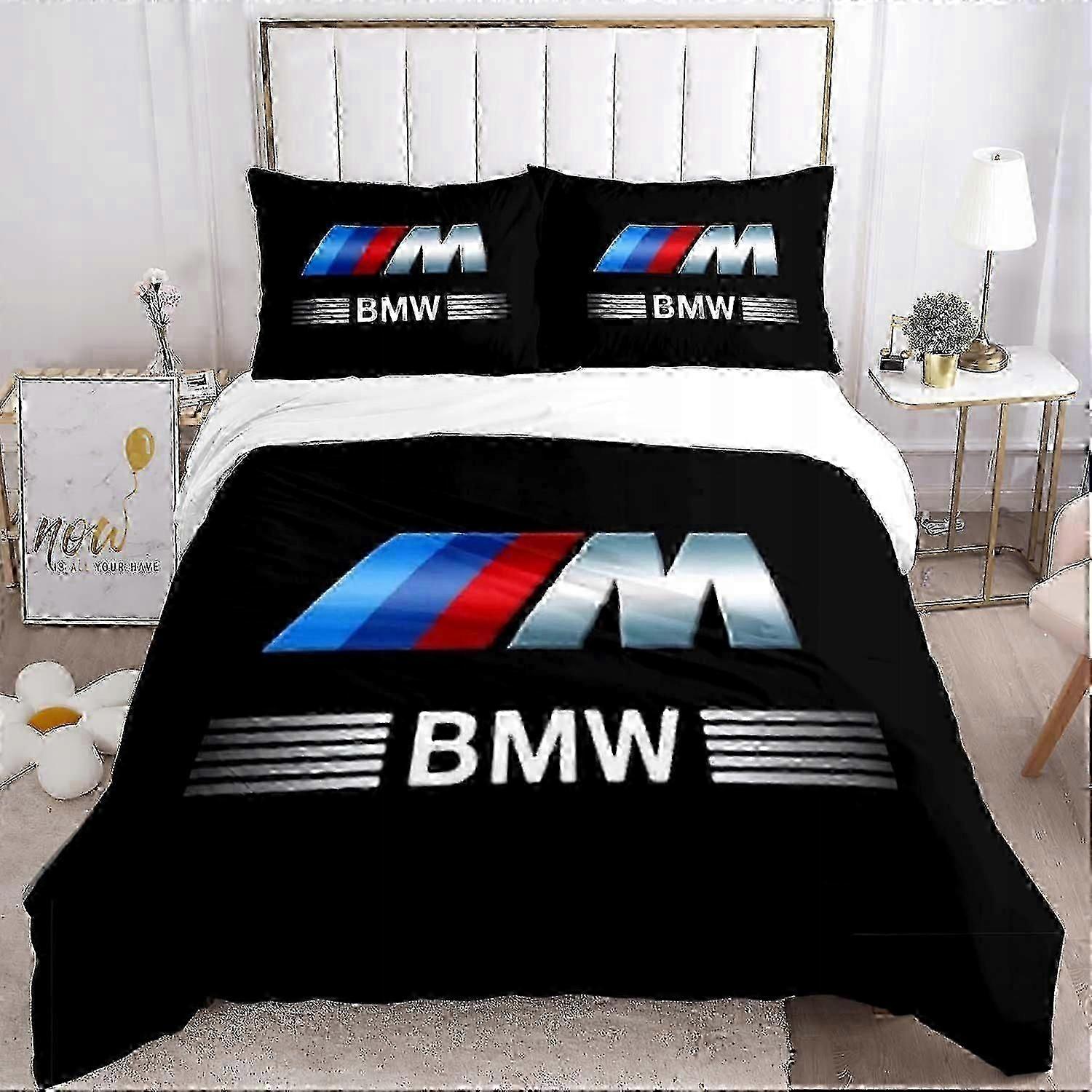 BMW-Themed Bedding Set with Quilt Cover, Featuring a Stylish Pattern for Car Enthusiasts