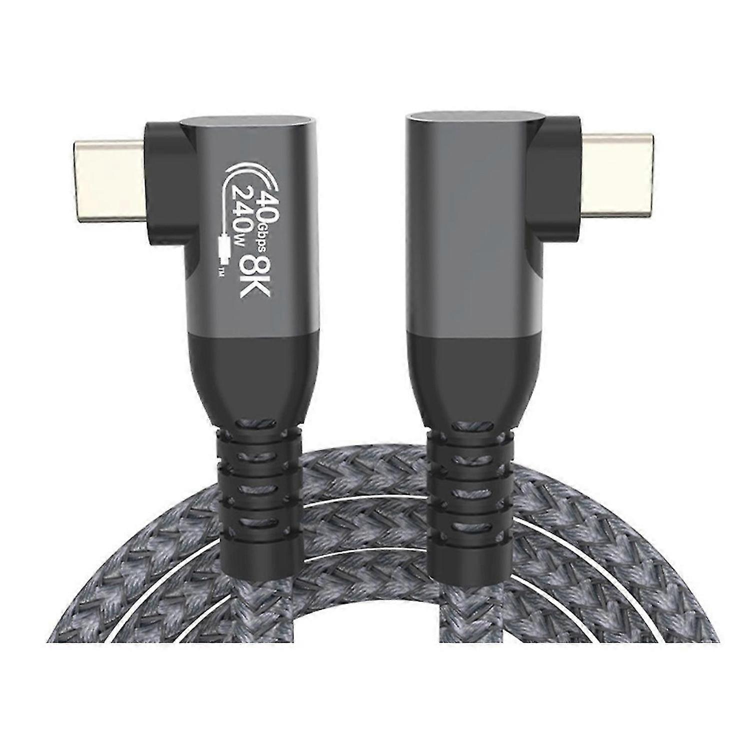USB4 Elbow Type C Data Transfer Cable USB C PD240W Fast Charging 1.5M