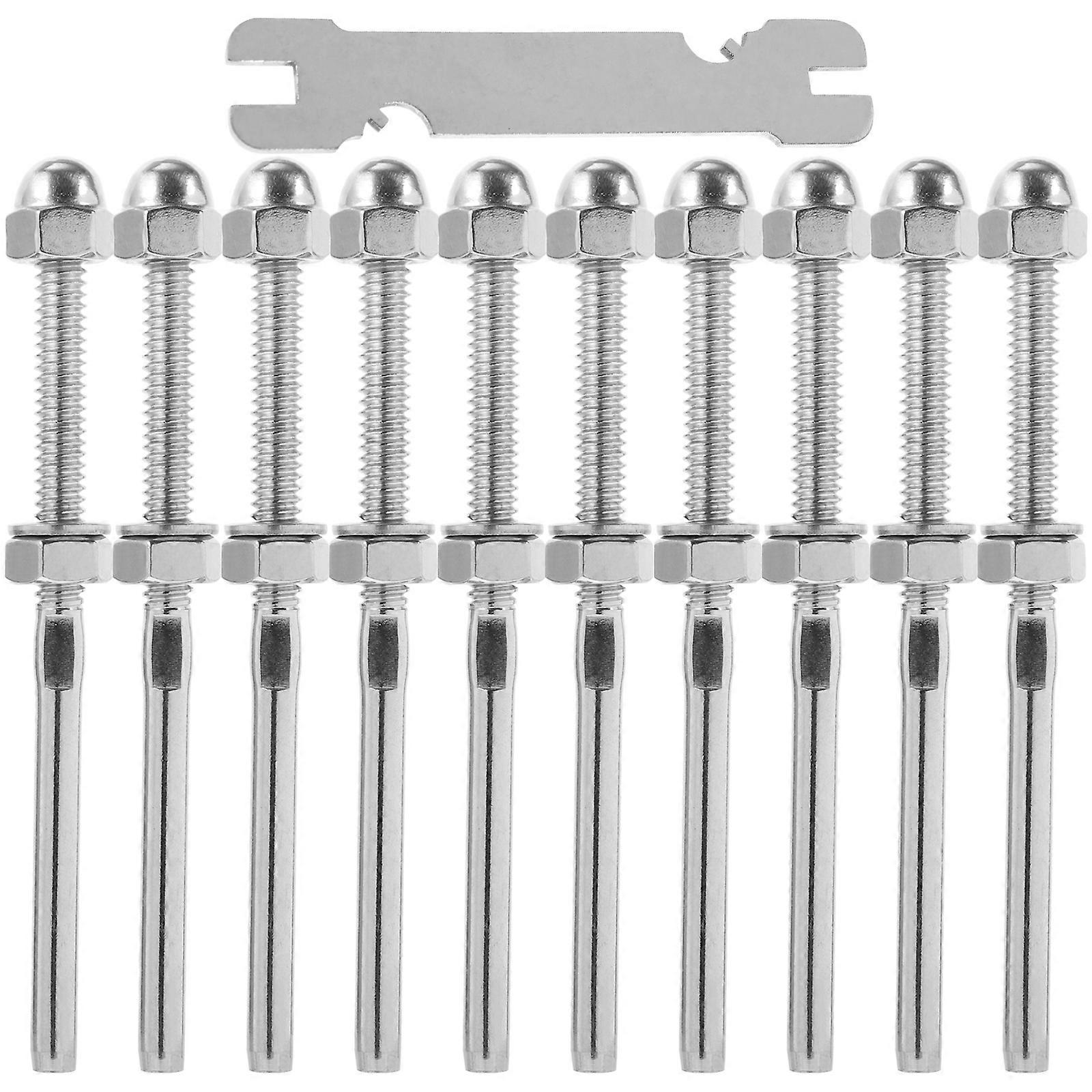 Threaded Terminal Steel Wire Rope Connector for Cable Railing 10Pcs