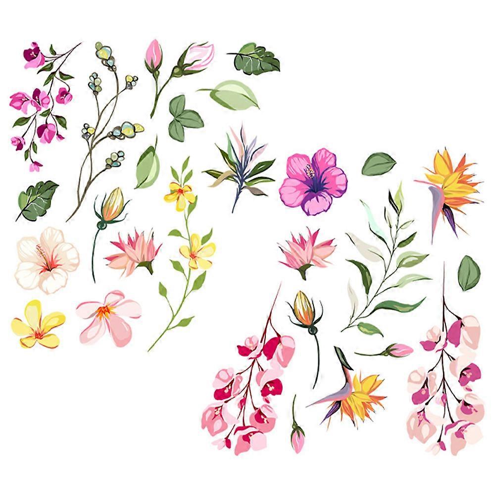 Decorative Flower Wall Stickers Self-Adhesive for Indoor Decor Multi Pvc 1 Set