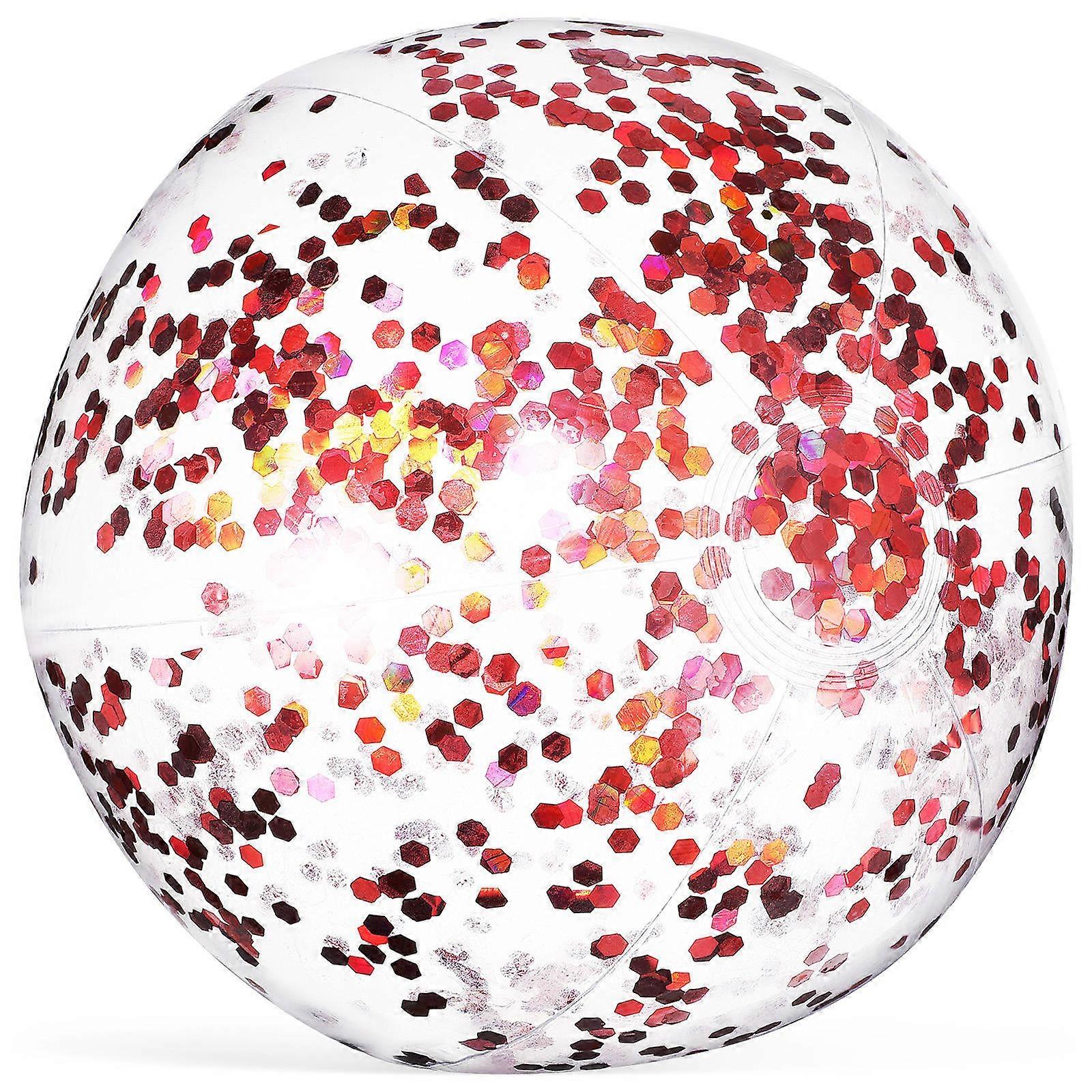 Glitter Inflatable Beach Ball for Playing with Pump