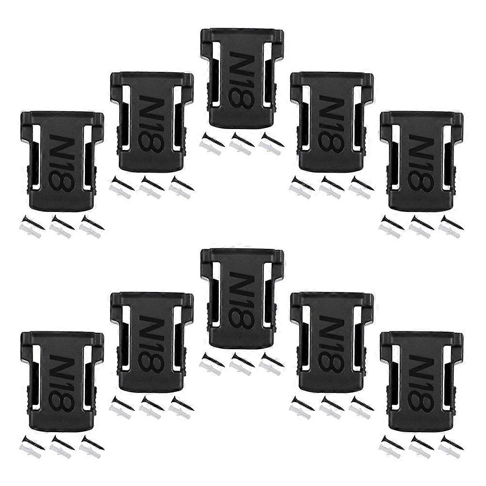 Battery Mount Holders Durable for Storage Use 10Pcs Mount Holders Black ABS