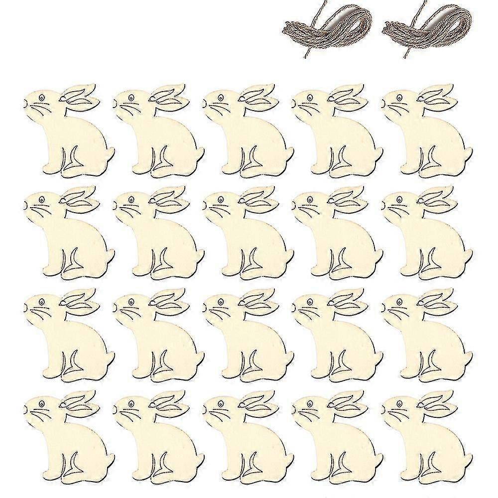 20pcs Unfinished Easter Wooden Ornaments Easter Tree Ornaments