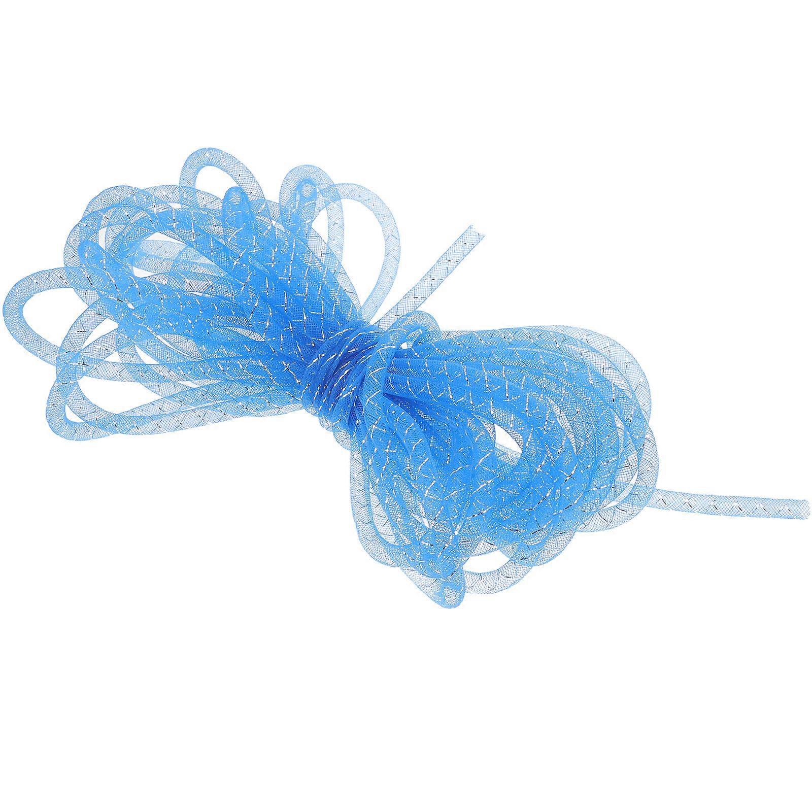 Elastic Mesh Tube Yarn Net Cord for Jewelry Making Blue
