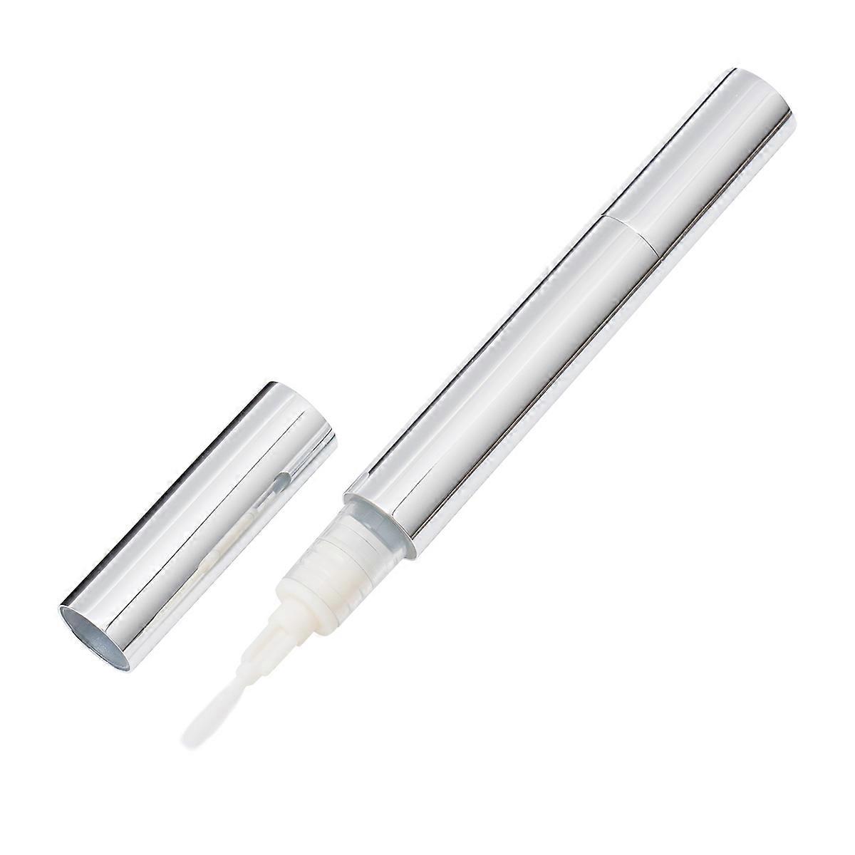 Lip Gloss Containers With Brush Applicator 5Pcs 3ml Empty Nail Polish Pen Twist Fill Mechanism Portable Personal Use Silver