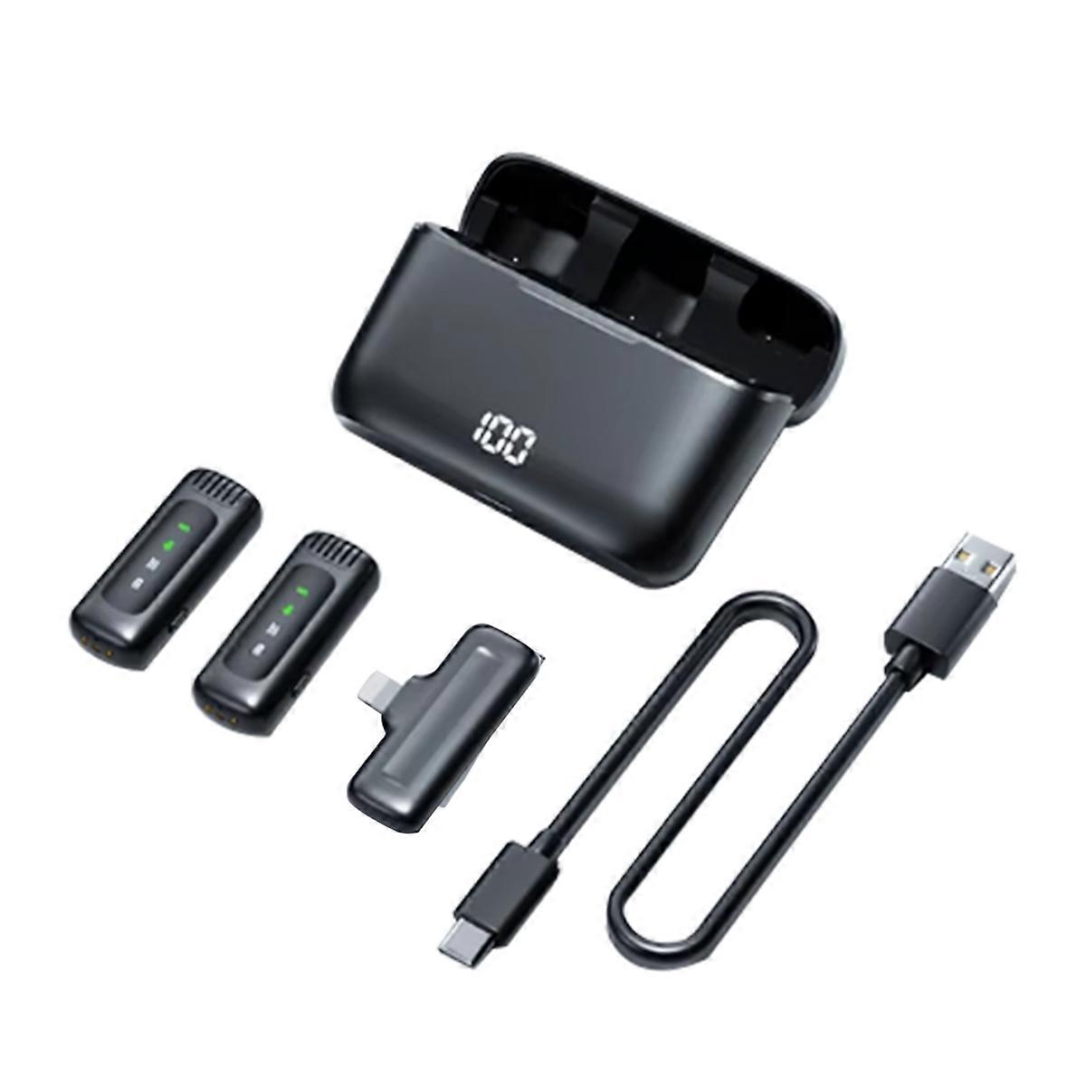 Wireless Lapel Microphone with Charging Box for Interface