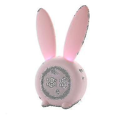 Magnetic Timed Night Light With Sound Sensor Alarm Clock Cute Rabbit Shape Usb Charging(pink)
