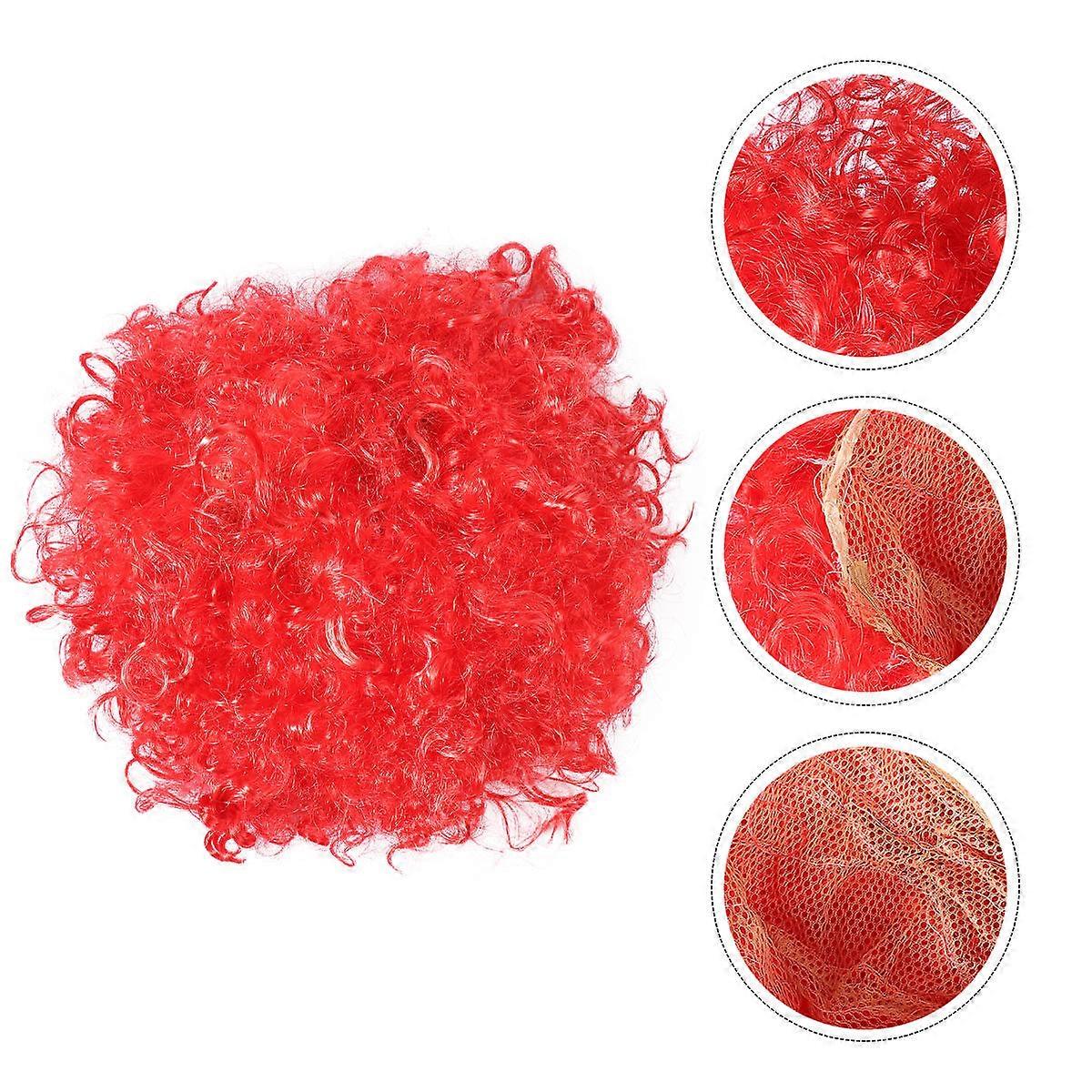 Funny Clown Wig for Decoration Red Fluffy Hair Dressing Up Wig