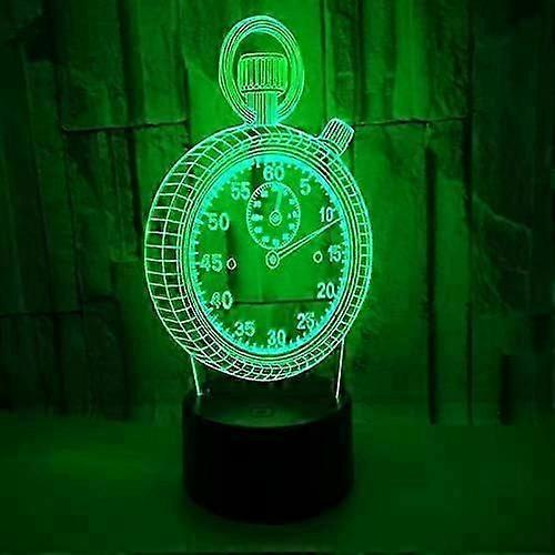 3D LED Hologram Illusion Night Light Changing Bedroom Alarm Clock Shape Light