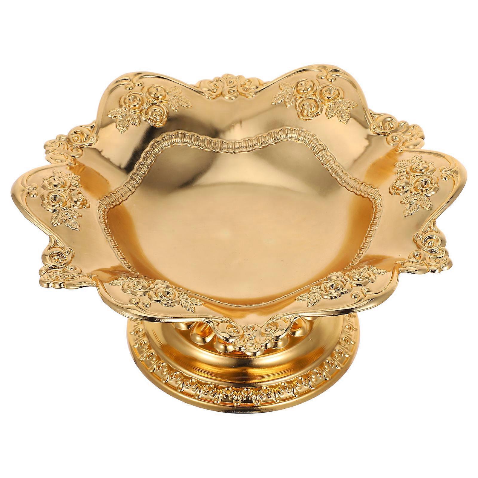 4Pcs Elegant Golden Lotus Offering Bowl for Storage Multi-Use Metal Tray