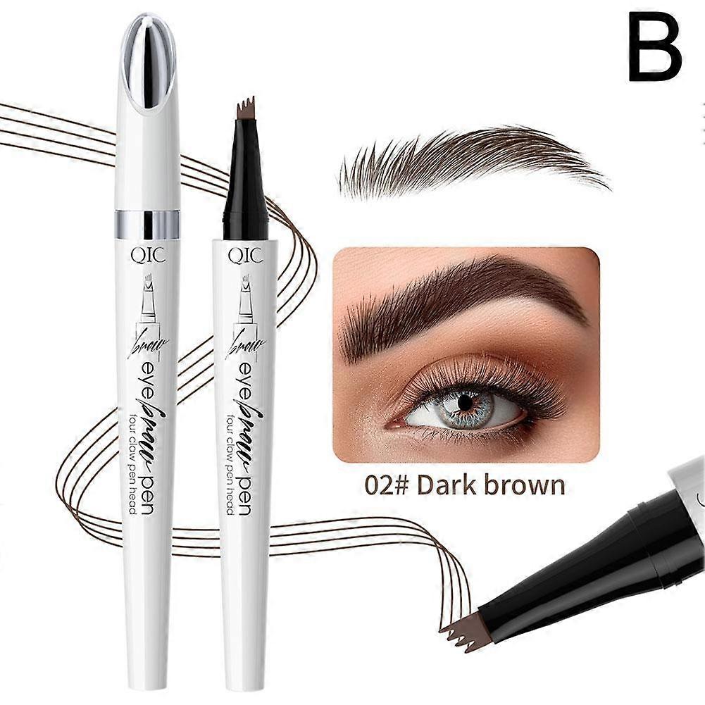 4-in-1 Waterproof Eyebrow Pencil Smudge Proof Sweat Proof Long Lasting Liquid Formula for Natural Flawless Brows
