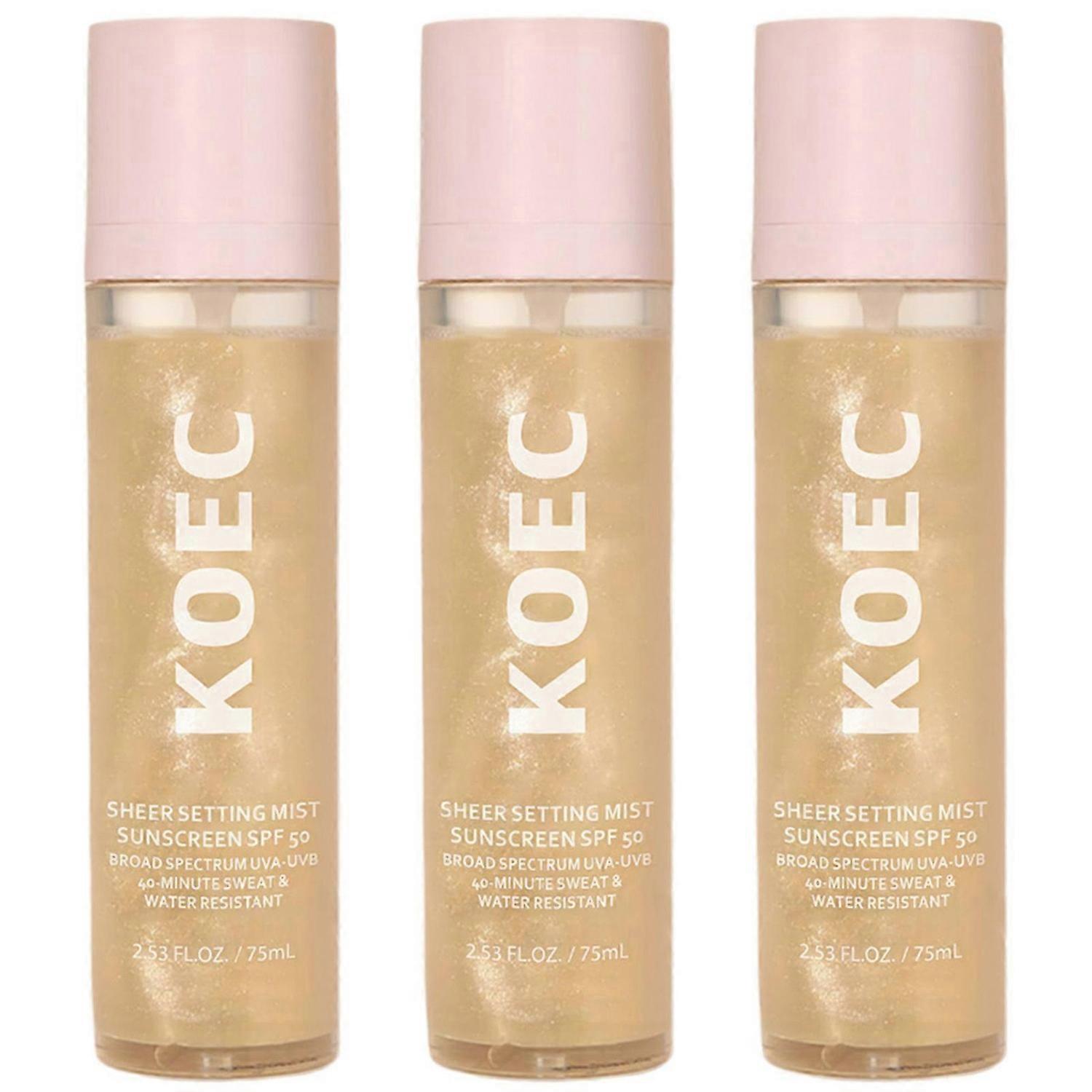 Sunglaze Sheer Setting Mist SPF50, Hydrating Sunscreen with UV Protection, Non-Greasy for Daily Use, Beach & Outdoor