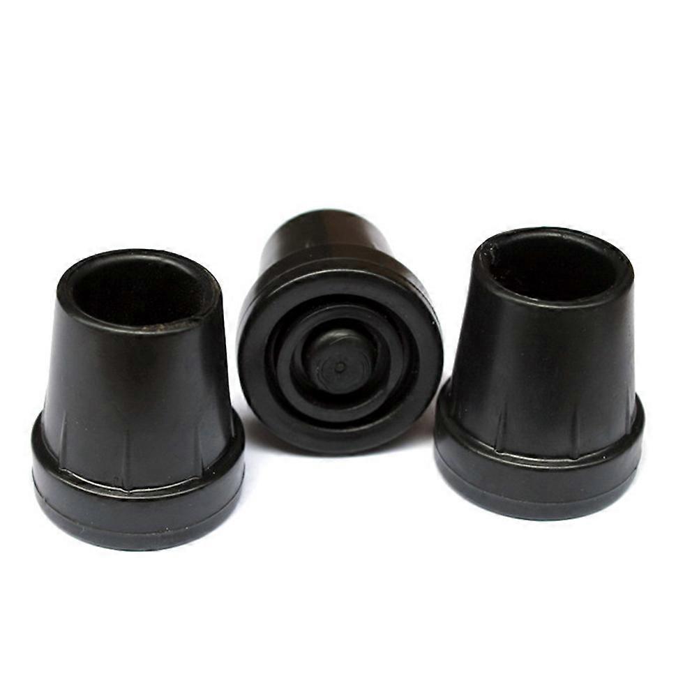 Black Leg Tips Anti Skidding Protector for Walking Stick 6Pcs