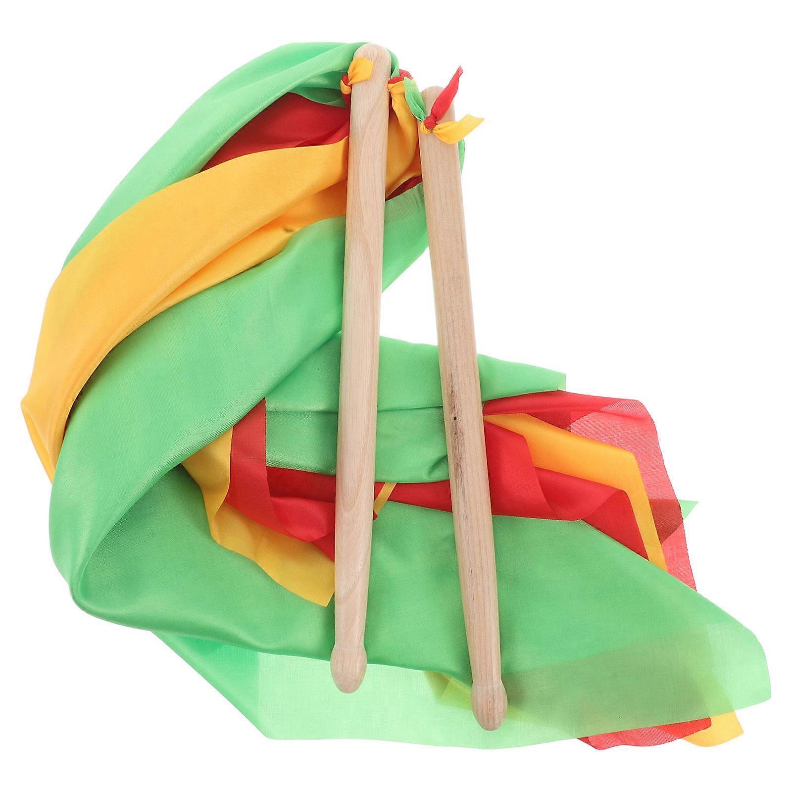 Wooden Drumsticks for Waist Drum Dancing with 5Pairs Colorful