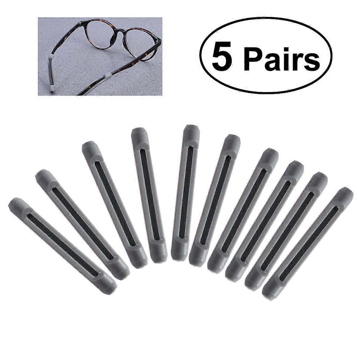 Silicone Eyeglasses Leg Ear Hooks Comfortable Non Slip 10Pairs Gray