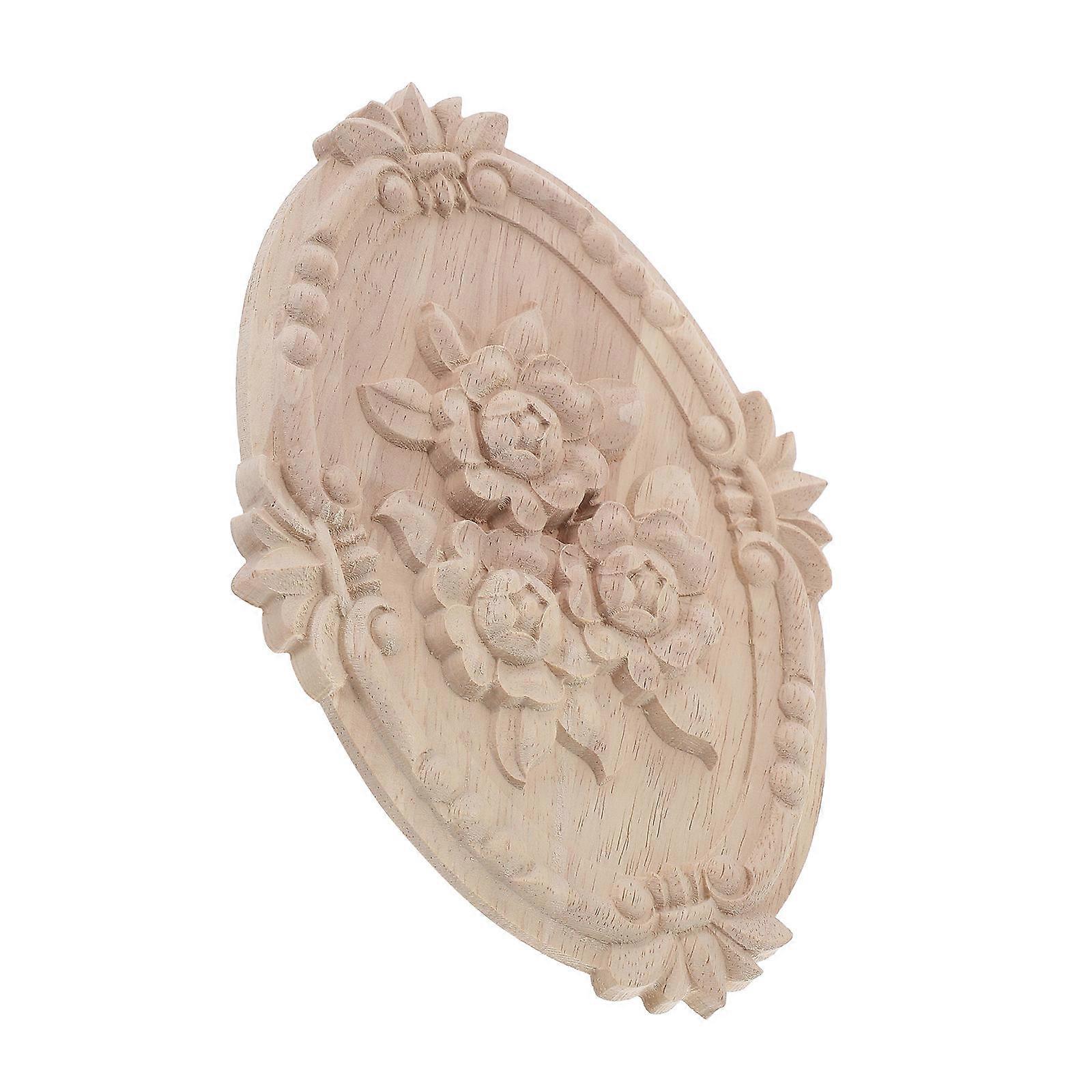 Vintage Wood Carved Applique For Cabinet And Furniture Enhancement In European Style With Easy Installation 3Pcs
