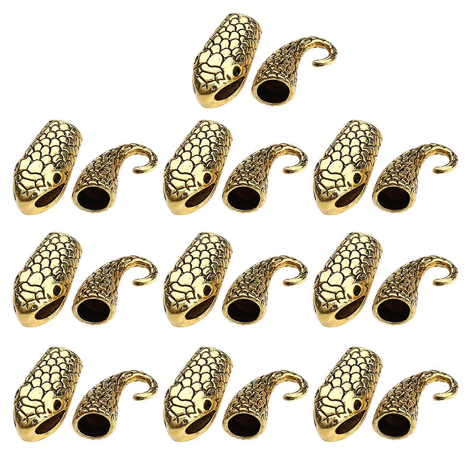 10 Pairs Traditional Design Snake Head And Tail Toggle Clasps For Crafts And DIY Projects Durable Alloy Material