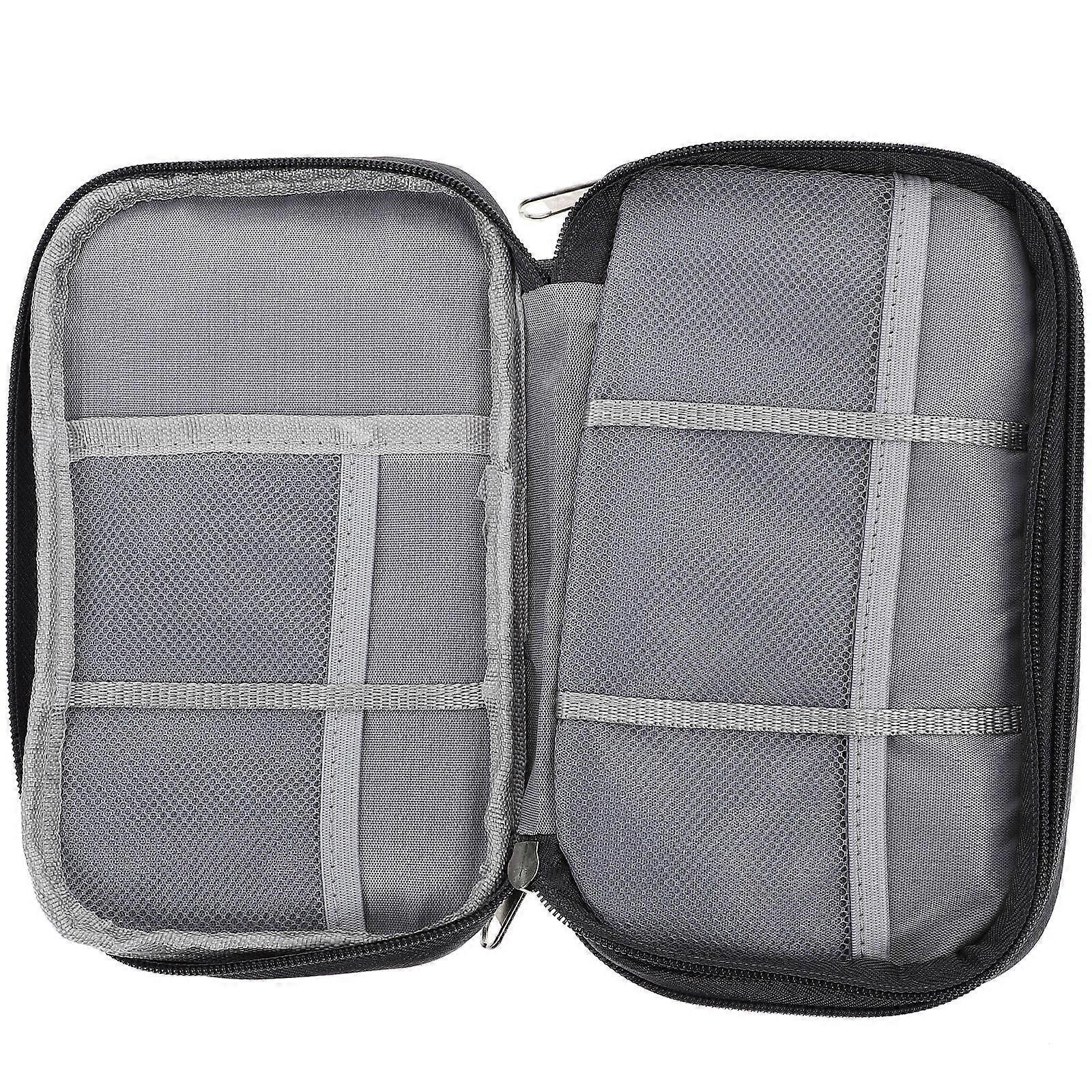 Portable Cable Organizer Bag For Power Bank And USB Cables Designed For Travel And Daily Use In Grey 4Pcs