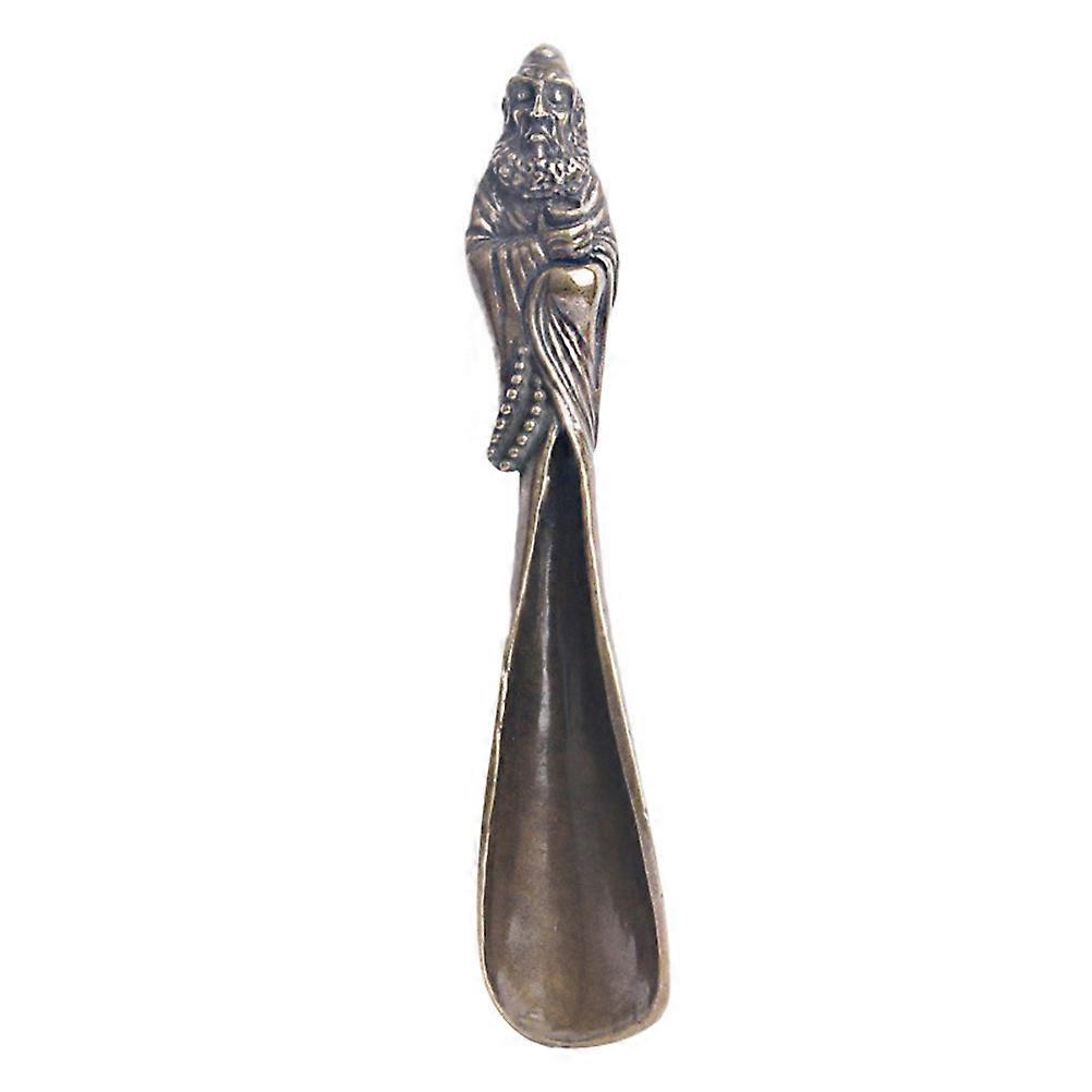 Golden Brass Tea Spoons for Multi-Functional Use Buddha Design 3Pcs