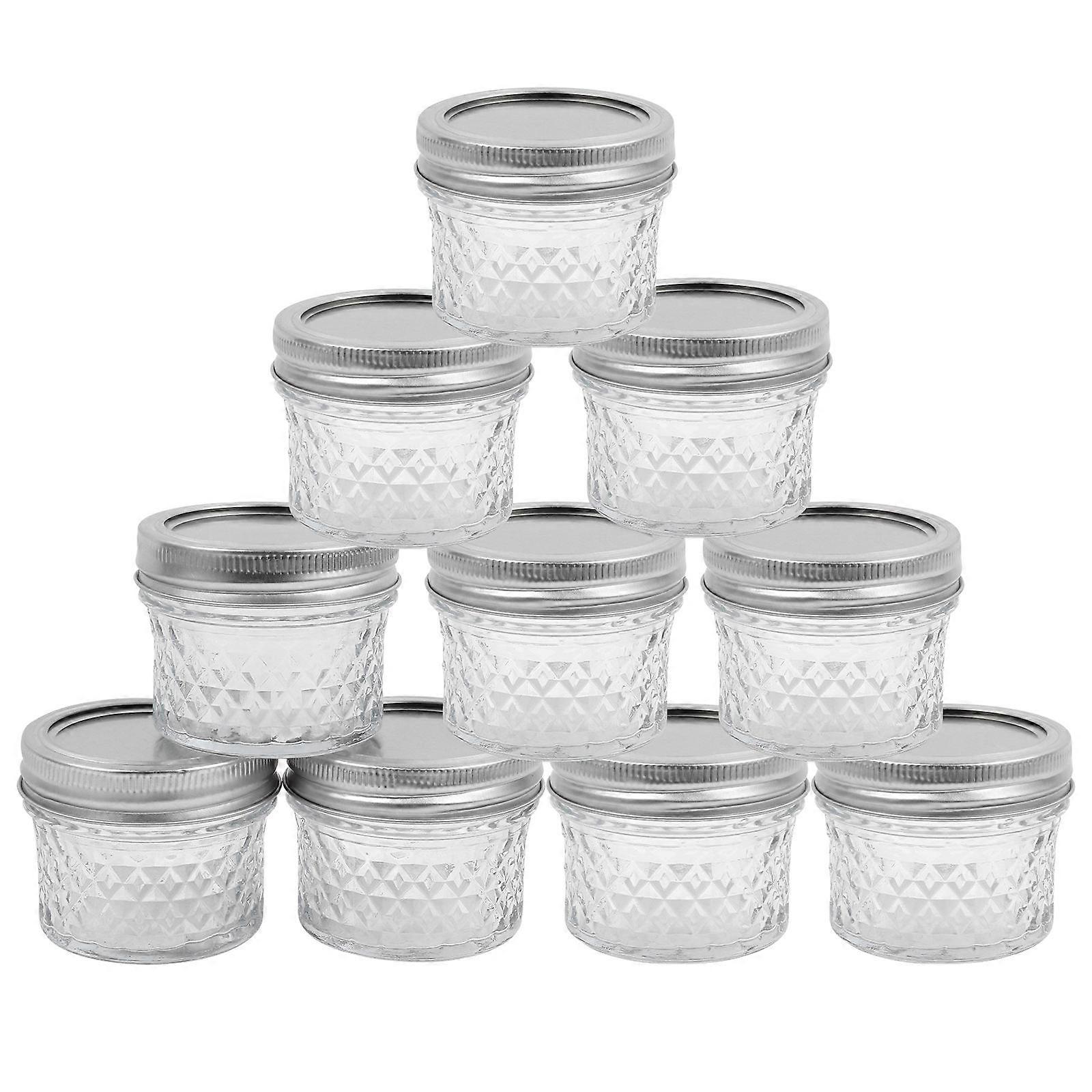 Small Jam Jars Jars For Jam Anti Slip Practical Design Outdoor Use Transparent 10Pack