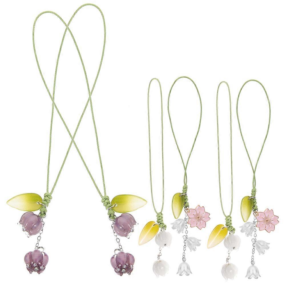 Creative Tulip Flower Key Chain Pendant Ideal For Women And Friends Daily Use In Assorted Color 12Pcs