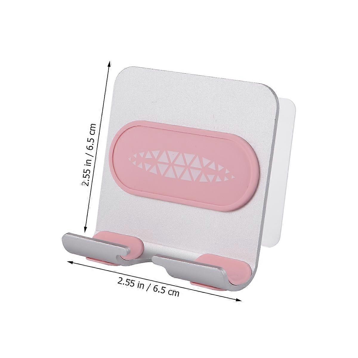 Adhesive Phone Accessory Metal Mobile Phone Base Silver Frame Bathroom Wall Mount Angle Adjustable 1Pcs