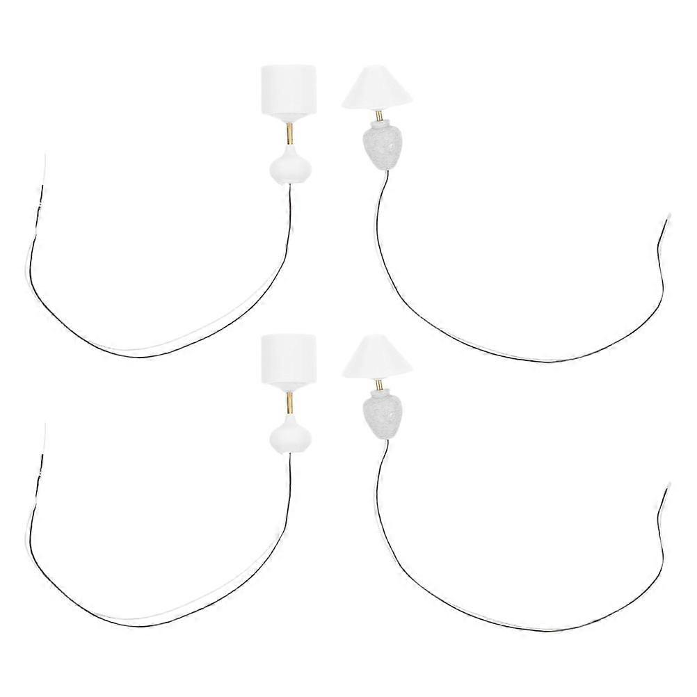 Dollhouse Desk Lamp Miniature Lighting for Decor 12Pcs Plastic Multi Set