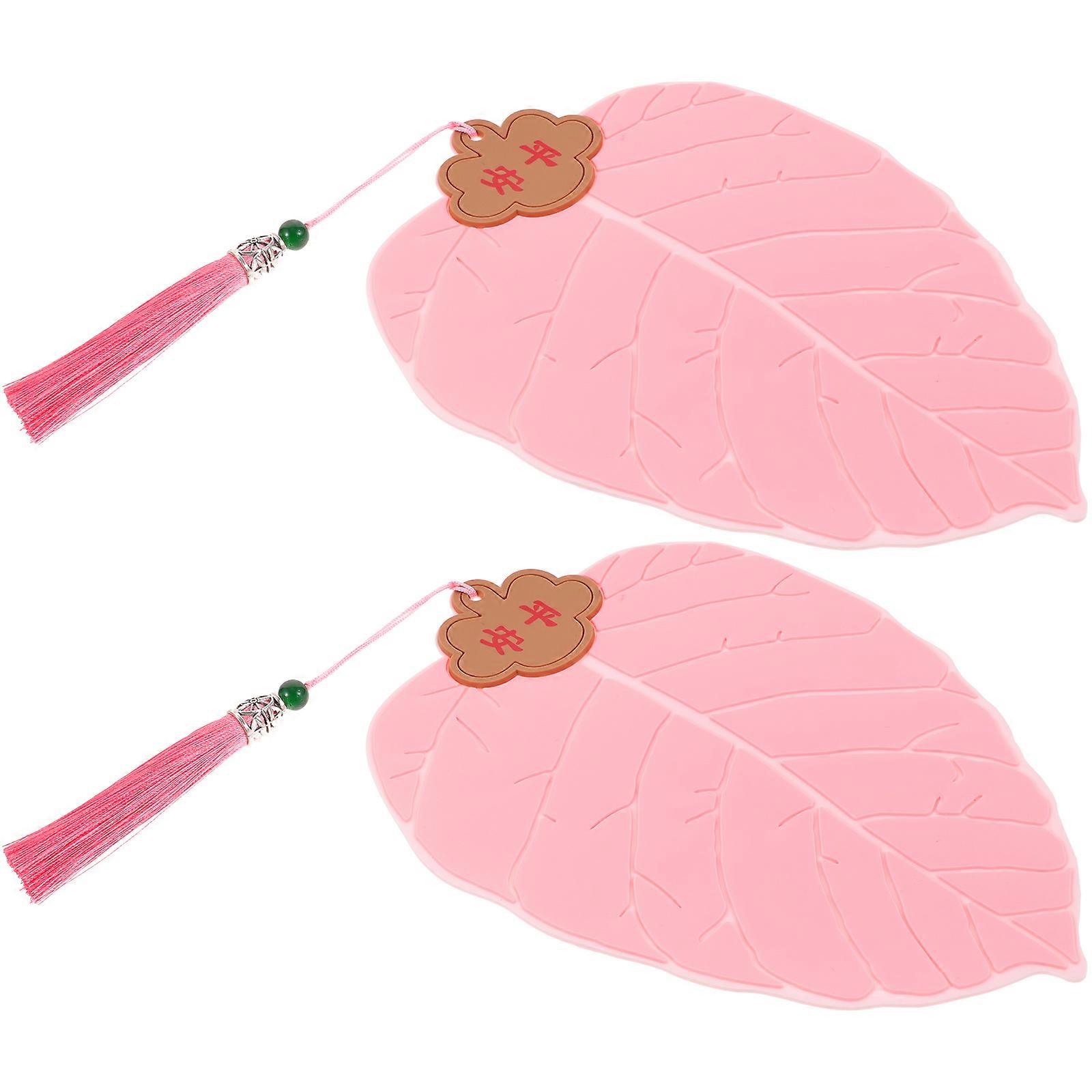 Leaf Shape Cup Coaster for Table Mats 6Pcs Pink Non-Slip Decorative Pads