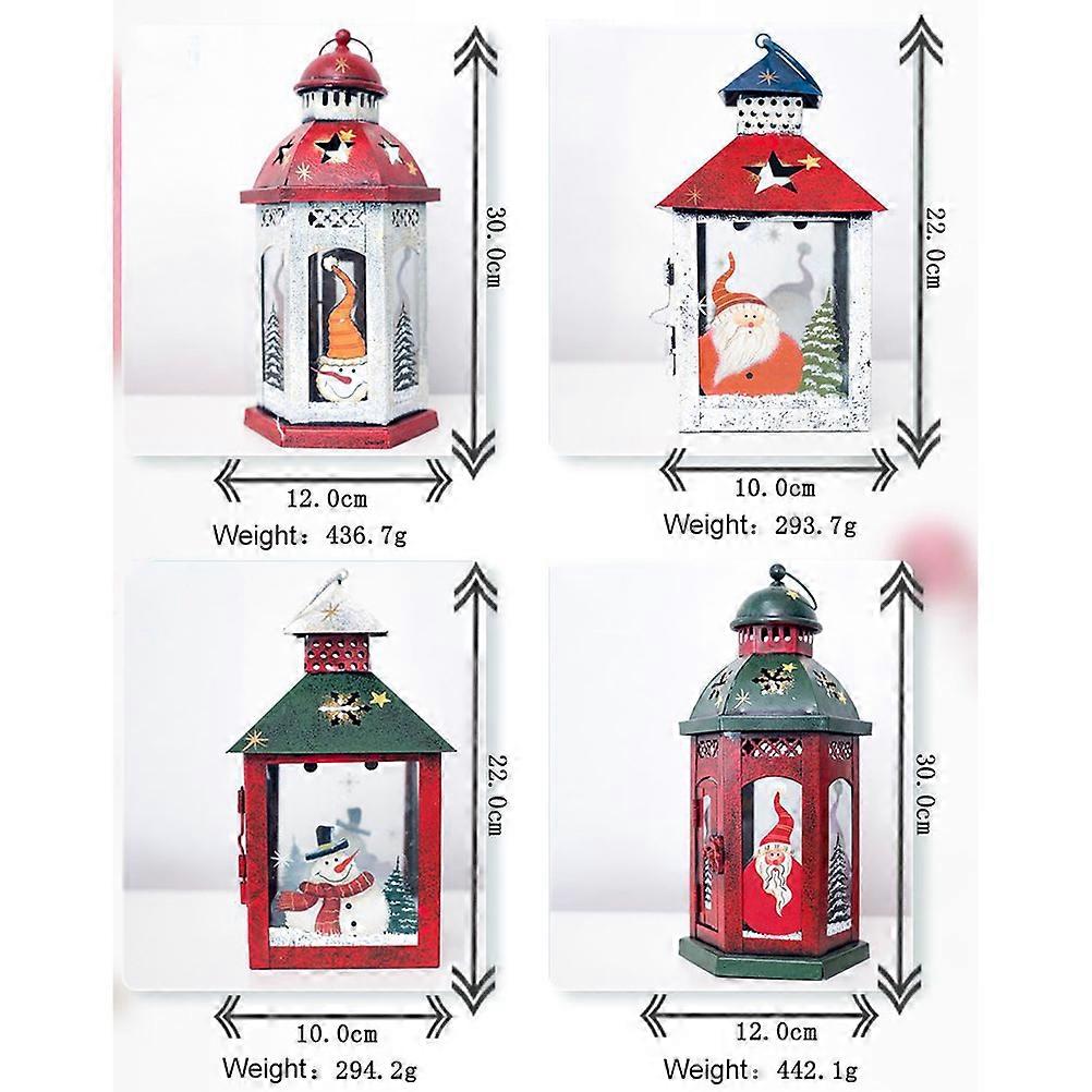 Iron Candlestick Holders Metal Lantern Holders Christmas Decorations Small Red For Desktop Mantle 1Pack