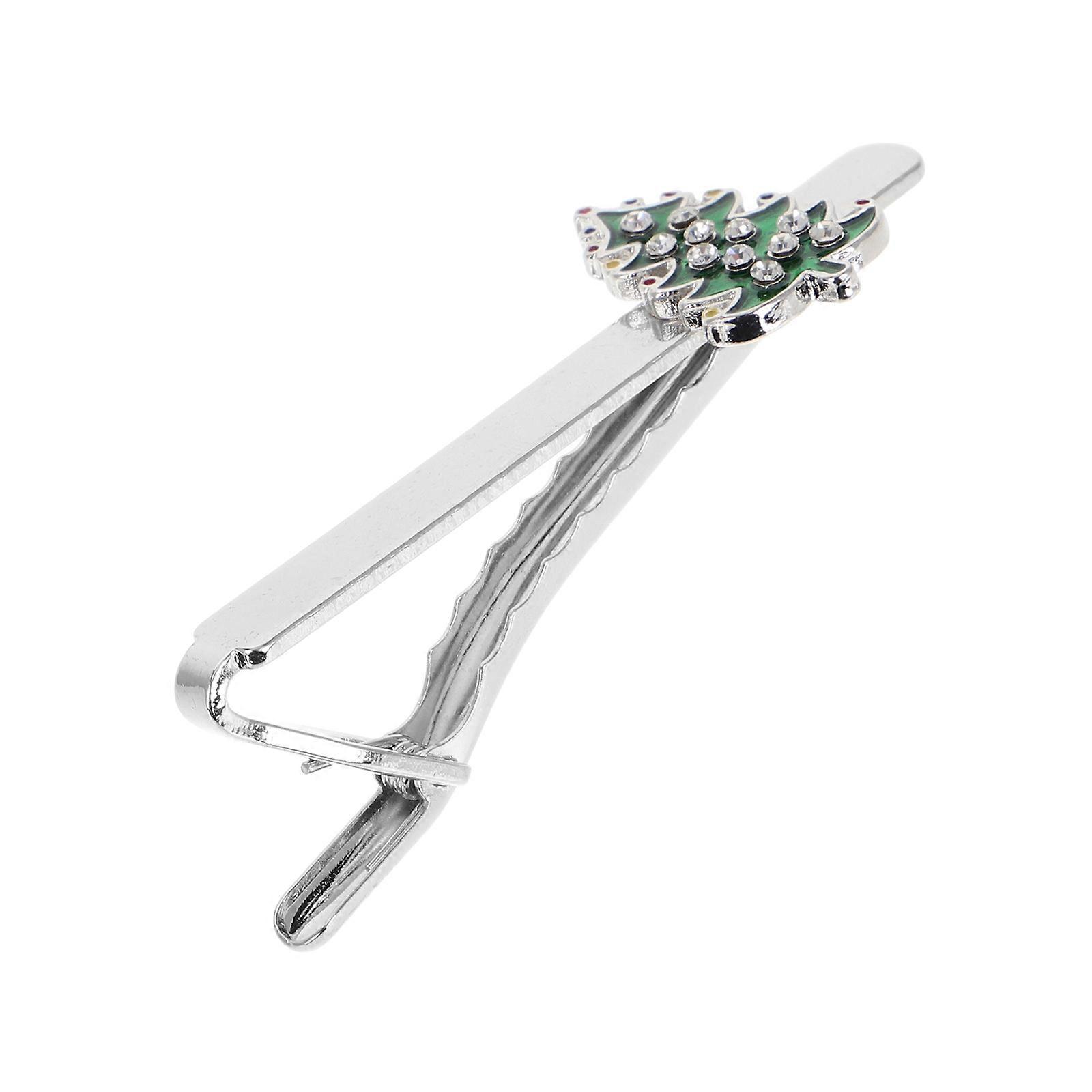 Assorted Color Snowflake Christmas Tree Tie Clip for Men with 3Pcs Festive Accessories