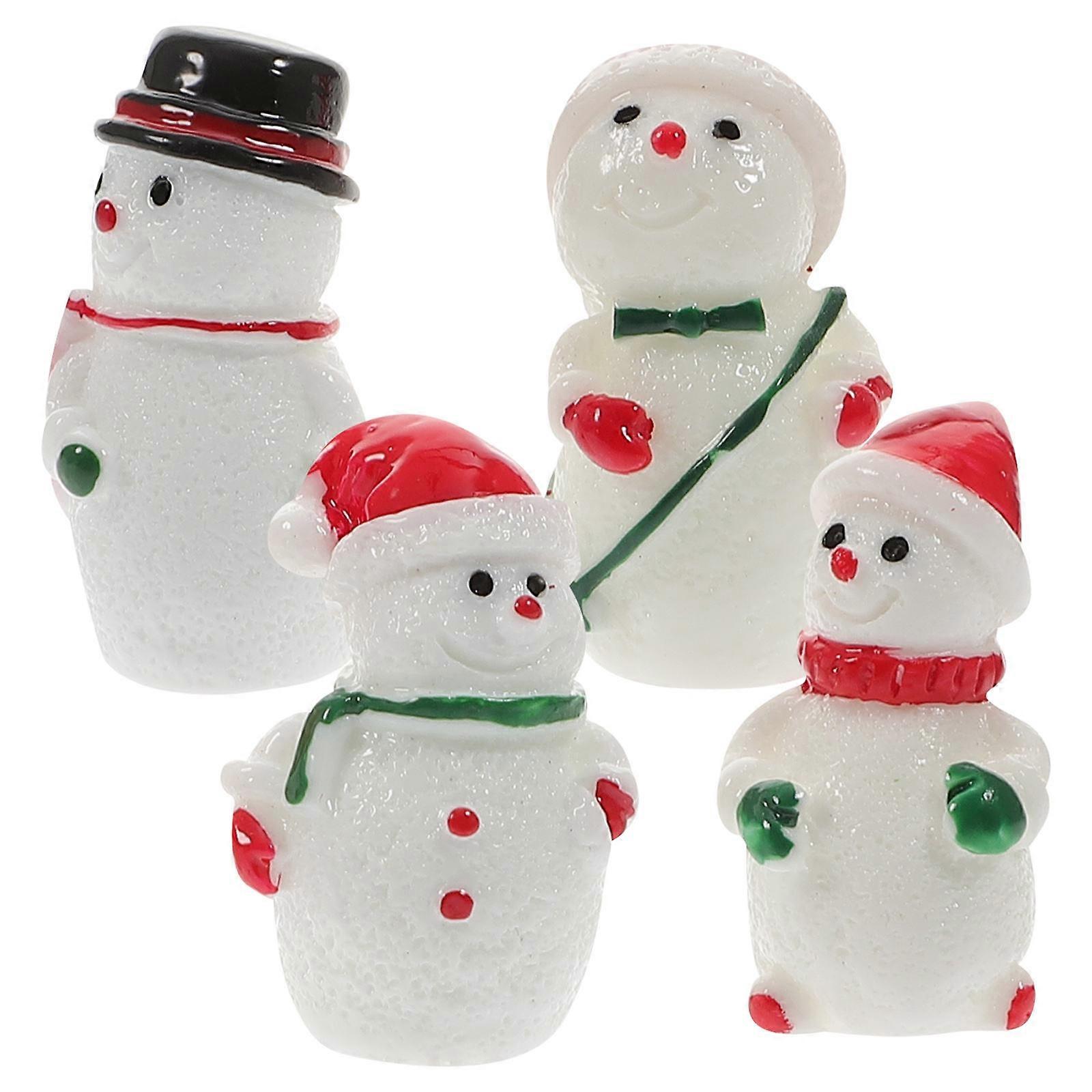 Snowman Decoration 8Pcs Ideal For Winter Holiday Ornaments Crafted In Resin To Enhance Festive Charm